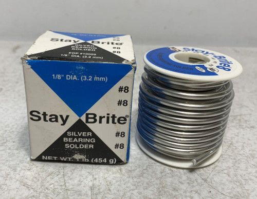 Stay Brite 10009 Solder 1/8" Dia Silver Bearing Lead-Free
