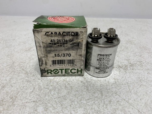 Protech 43-25136-08 Capacitor 15uF 370VAC Round