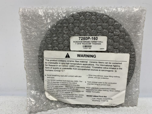 HTP 7250P-160 Ceramic Target Wall 7-3/16" Round 3/8" Thick