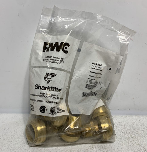 RWC U142LF Adapter 1" x 3/4" Brass Push-to-Connect MNPT (lot of 6)