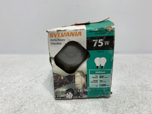 Sylvania 75A/RS/2/RP Incandescent Bulb 75W 120V Frosted (lot of 2)