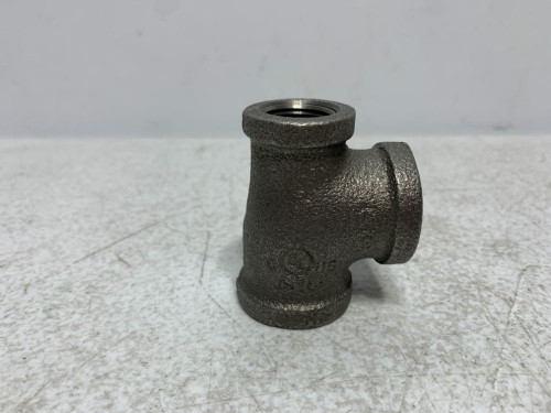 3/4" 3/4" x 1/2" x 3/4" Black Iron Reducing Tee Malleable Iron (lot of 14)