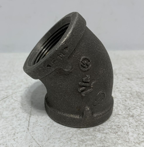 1-1/4" x 1-1/4" Black Iron 45 Degree Elbow NPT (lot of 3)