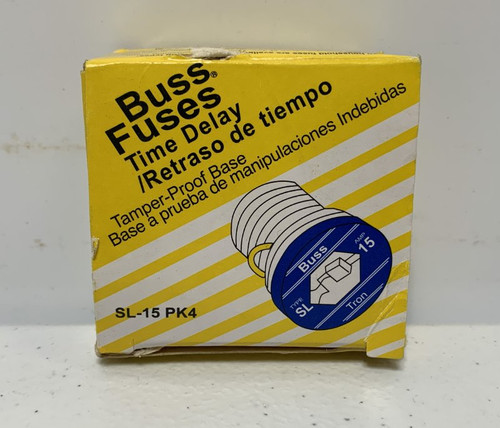 Cooper Bussmann SL-15 Plug Fuse 15A 125V Time Delay