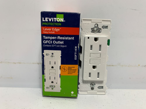 Leviton EGFT1-KW GFCI Outlet 15A 125V Tamper-Resistant