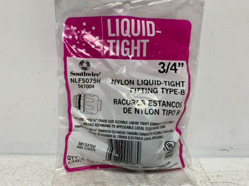 Southwire NLFS075H Fitting Nylon Liquid-Tight Type-B 3/4"
