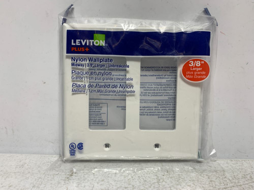 Leviton PJ262-00W Wall Plate Midway Nylon White (lot of 2)