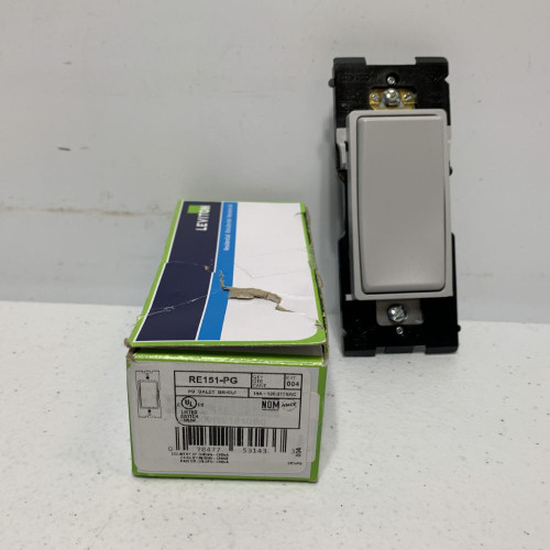 Leviton RE151-PG Switch 15A 120/277VAC Pebble Grey