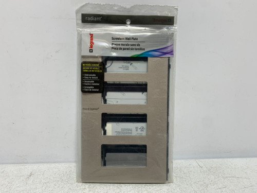 Legrand RWP264NI Wall Plate Nickel 4-Gang Screwless (lot of 2)