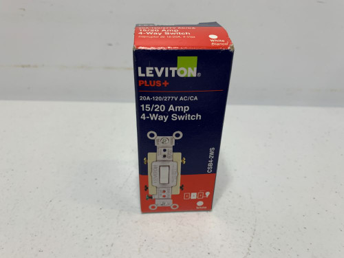 Leviton CSB4-2WS 4-Way Switch 15/20A 120/277V White