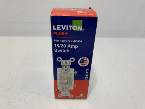 Leviton CSB1-2TS Toggle Switch 20A 120/277V Light Almond