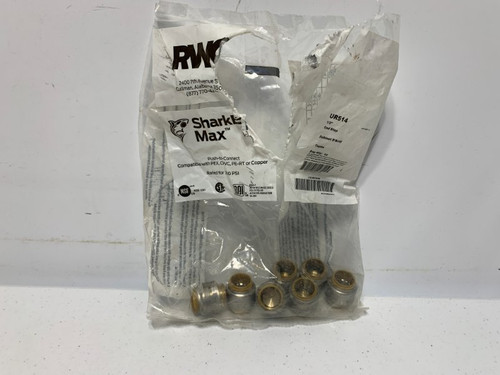 RWG UR514 End Cap 1/2" Push-to-Connect Brass (lot of 7)