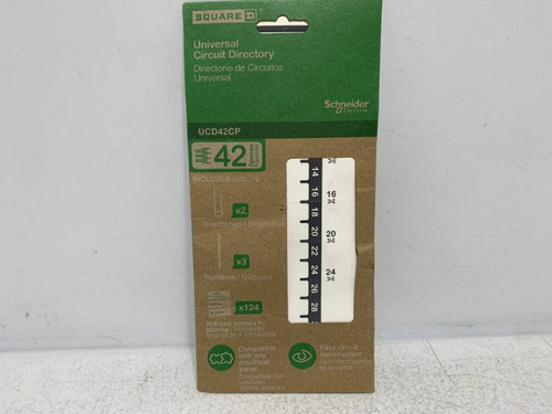 Square D UCD42CP Directory Label Kit 42-Space