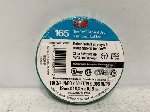3M 165GR4A Vinyl Electrical Tape 3/4" x 60' Green