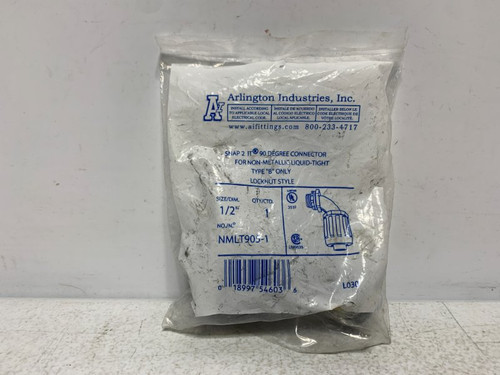 Arlington Industries NMLT905-1 Connector 1/2" Liquid-Tight 90 deg