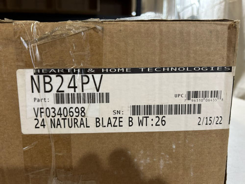 Hearth & Home Technologies NB24PV Gas Burner 36000 BTU Vent Free