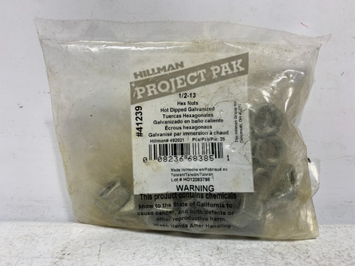 Hillman 41239 Hex Nuts 1/2-13 Hot Dipped Galvanized (lot of 11)