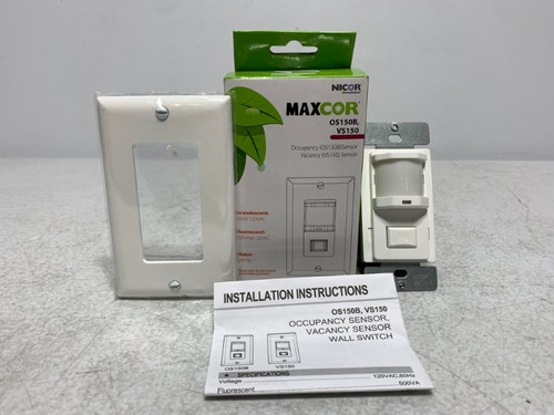 Nicor VS150-WH Vacancy Sensor 120VAC 150 deg Wall Switch