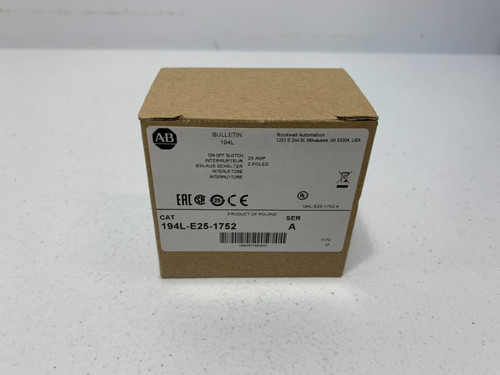 Allen Bradley 194L-E25-1752 Load Switch 25A 2 Poles