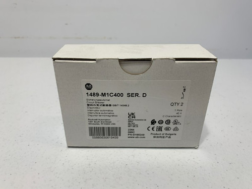Allen Bradley 1489-M1C400 Circuit Breaker 40A 277V 1-Pole (lot of 2)