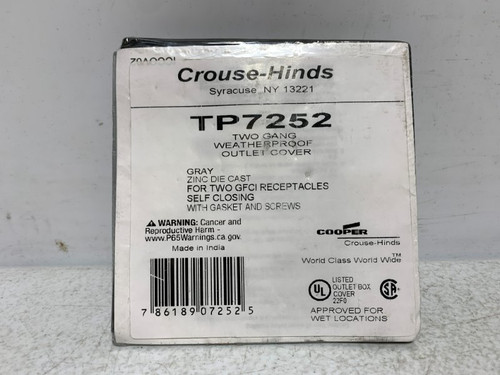 Eaton TP7252 Outlet Cover Weatherproof Self-Closing 2-Gang