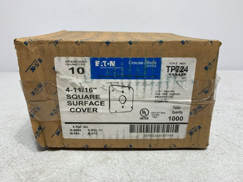 Eaton TP724 Square Surface Cover Steel 4-11/16" 1/2" Raised