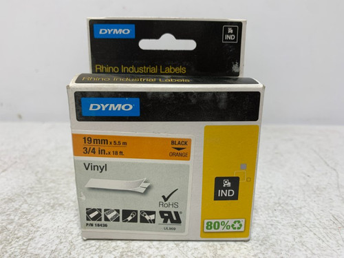 Dymo 18436 Vinyl Label 3/4" x 18' Orange