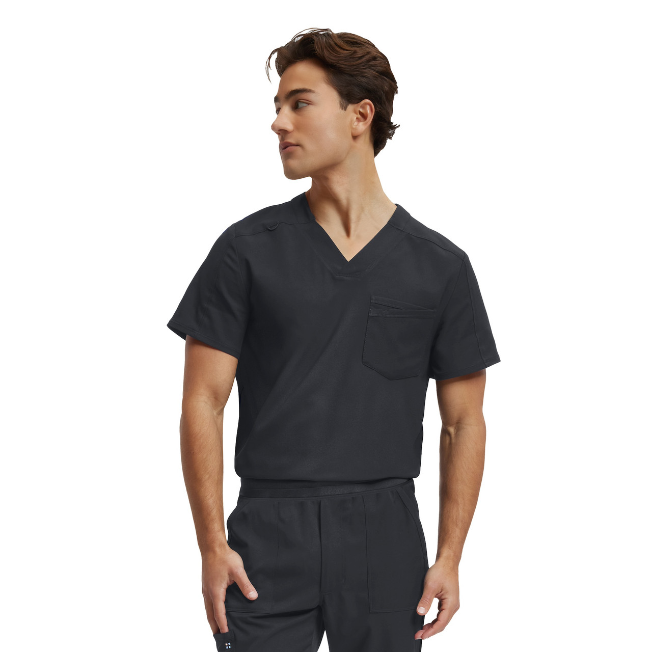 White Cross Vibe Men's 2 Pocket V-Neck Tuckable Scrub Top WT150