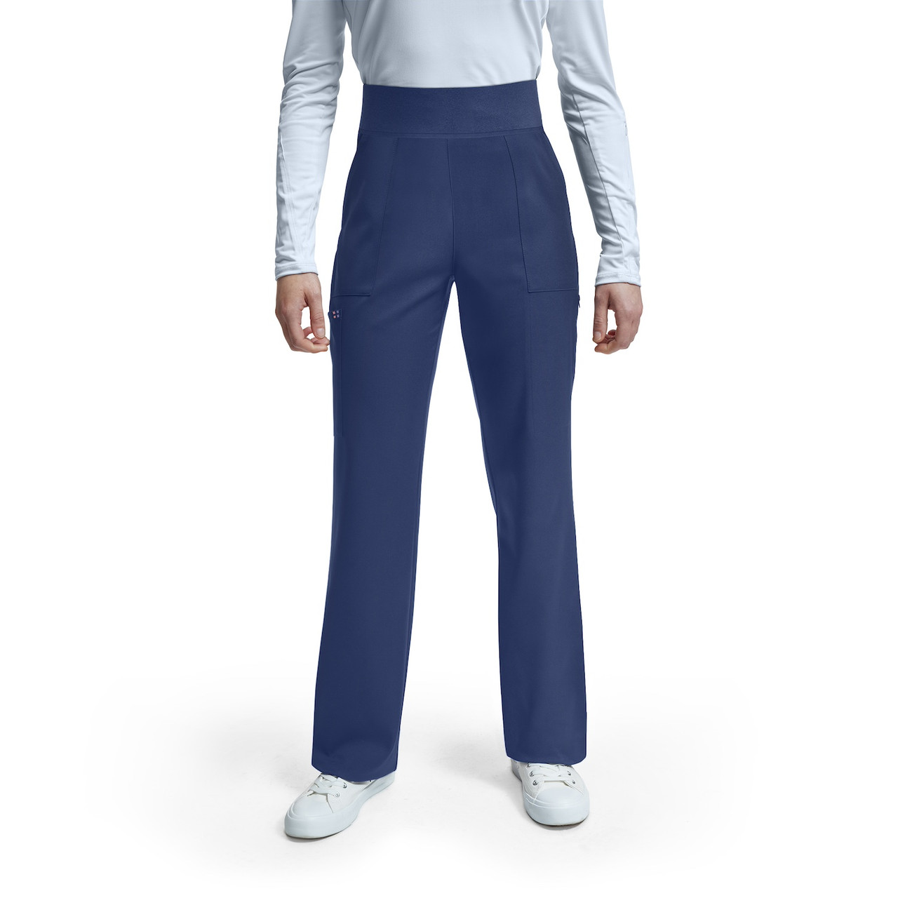 パンツ ovyCottonGabardineBarrackDressTrousers White Cross Vibe Women's High-Rise Scrub Pant WB421 - Netuniform