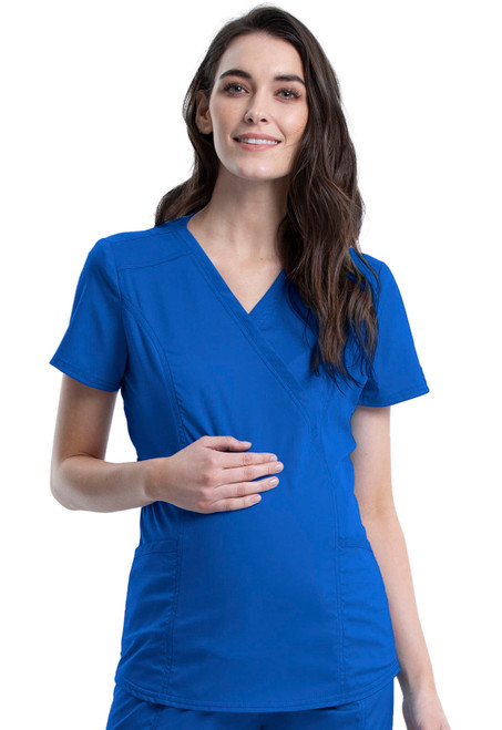 Cherokee Workwear Revolution Women's Maternity Mock Wrap Top WW688