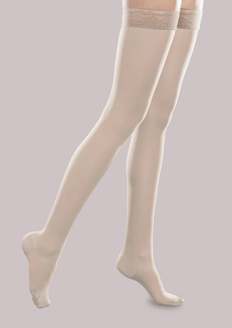 Therafirm Ease Sheer Women's Thigh Highs Silicone Band 30-40 mmHg