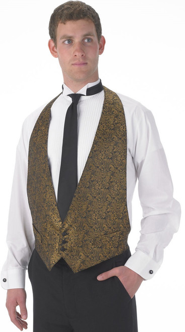 Henry Segal Unisex Backless Vest Paisley Gold (min order qty any 4)