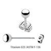 TES08B Pack of 5 pairs of Titanium G23 Ear studs with ball tops and butterflies with titanium engraving
