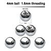 SYB16N4 Piercing studio supplies: Pack of 25 high polished surgical steel balls with 4mm diameter and a 1.6mm threading
