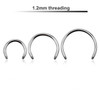 SYCB12N Piercing studio supplies: Pack of 25 pcs. of circular barbell posts in surgical steel, thickness 1.2mm