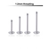 SYLB12N Piercing studio supplies: Pack of 25 pcs. of labret posts in surgical steel, thickness 1.2mm