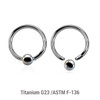 TBC12B3 Wholesale Pack of 10 high polished titanium G23 ball closure rings, Thickness 1.2mm, Ball size 3mm