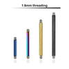 PYBA16N Piercing studio supplies: Pack of 25 pcs. of straight barbell posts in PVD plated 316L steel, thickness 1.6mm