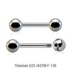 TBA12B4 Wholesale Pack of 10 high polished titanium G23 eyebrow or helix barbells, Thickness 1.2mm, Ball size 4mm