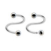 SSP12B25 Wholesale Pack of 25 surgical steel eyebrow spirals, Thickness 1.2mm, Ball size 2.5mm