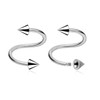 SSP12C25 Wholesale Assortment of 25 surgical steel eyebrow spirals, Thickness 1.2mm, cone size 2.5mm