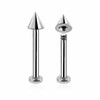 SLB12C3T Bulk Body Jewelry Pack of 25 surgical steel tragus labrets with 2.5mm disk, Thickness 1.2mm, Cone size 3mm