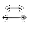 SBA12C4 Wholesale Pack of 25 surgical steel eyebrow barbells, Thickness 1.2mm, Cone size 4mm