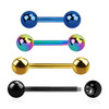 PBA12B4 Wholesale Pack of 25 PVD plated 316L steel eyebrow or helix barbells, Thickness 1.2mm, Ball size 4mm