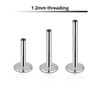 FYLB12N Pack of 25 surgical steel internally threaded labret posts, thickness 1.2mm