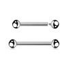 FBA12B25 Pack of 10 surgical steel internally threaded eyebrow or helix barbells, Thickness 1.2mm, Ball size 2.5mm