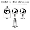 FYB16N4 Pack of 25 high polished surgical steel balls with 4mm diameter for 1.6mm internally threaded post