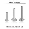 YYLB12N Pack of 10 internally threaded labret posts in high polished titanium, thickness 1.2mm YYLB12N Pack of 10 internally threaded labret posts in high polished titanium, thickness 1.2mm