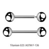 YBA12B4 Pack of 10 high polished titanium internally threaded eyebrow or helix barbells, Thickness 1.2mm, Ball size 4mm