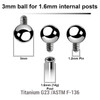 YYB16N3 Pack of 25 high polished titanium balls with 3mm diameter for 1.6mm internally threaded post